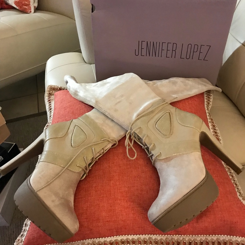 Jennifer Lopez knee high boots